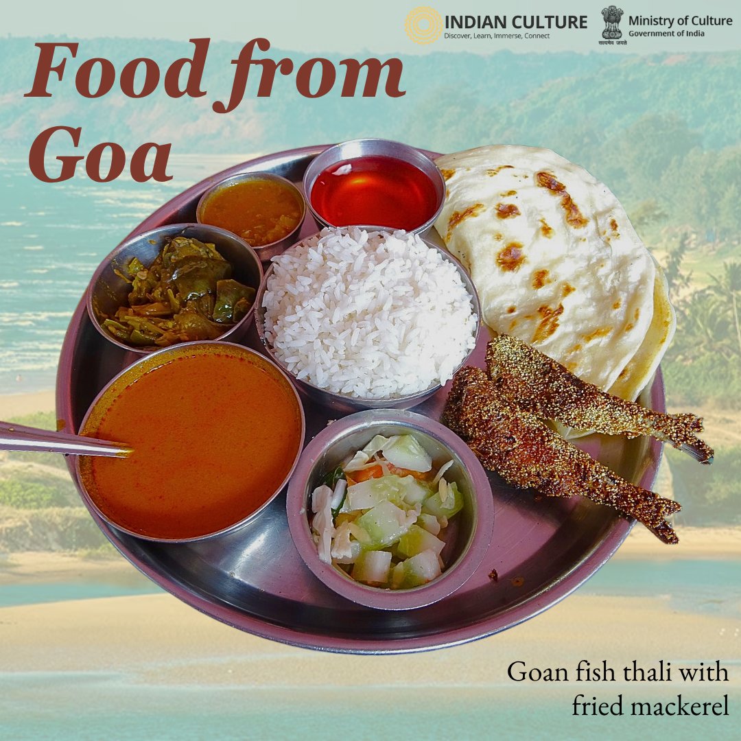 _IndianCulture's tweet photo. #StateOnAPlate: Goan Cuisine
Discover more on the Indian Culture Portal
This week in #StateScape we are exploring the culture and history of Goa.
#food #goanfood #goancuisine #fish #portuguese #churicos #xacuti #pao #vindaloo #sorpotel #feni #cashew #goanhistory #goanculture https://t.co/JwFxpwG6ZN