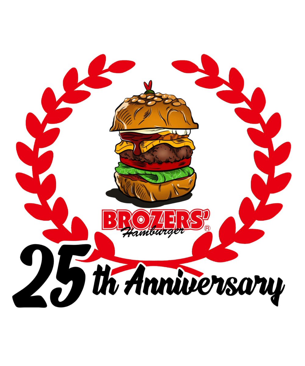 brozers2000's tweet photo. 祝25周年🎊

BROZERS'は本日7月3日で25周年を迎えました！

ここまで来れたのは皆さまのおかげに他なりません✨

周年記念Tシャツも作ったので、こちらも是非😉

店頭orオンラインストアで購入可能です！

26年目もよろしくお願いいたします🍔

https://t.co/W1IoonGKrp https://t.co/zVdz71o2cT