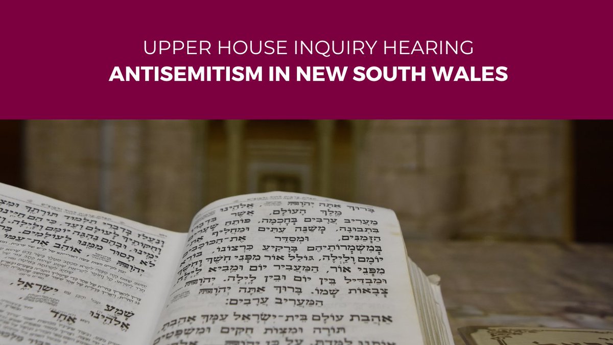 Today in #UpperHouse committees: the inquiry into Antisemitism in NSW is holding a public hearing, kicking off from 9am. Full details: parliament.nsw.gov.au/committees/inq… Watch: bit.ly/webcastnsw