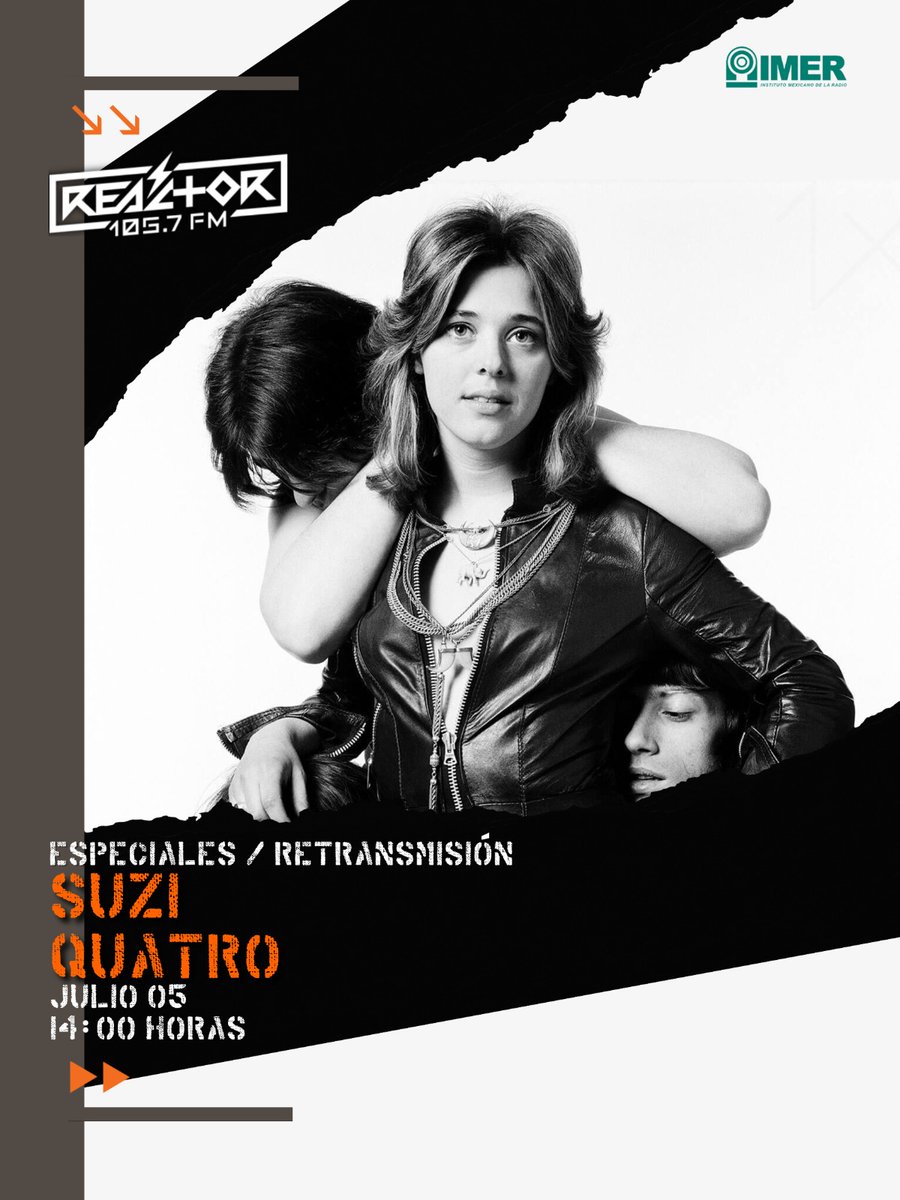 Reactor 105.7 FM (@reactor105) on Twitter photo Esta semana en los especiales de Reactor conmemoramos la vida y obra de Suzi Quatro. 🎸🎶 Con <a href="/padarevolver/">Cristian Padilla</a> <a href="/lucilazetina/">lucila zetina</a> <a href="/IsmaelFiloso/">Isma</a> y <a href="/pepecampamx/">Pepe Campa</a>
No se pierdan la retransmisión que ya suena por el 105.7 de su FM ⚡ Esta semana en los especiales de Reactor conmemoramos la vida y obra de Suzi Quatro. 🎸🎶 Con <a href="/padarevolver/">Cristian Padilla</a> <a href="/lucilazetina/">lucila zetina</a> <a href="/IsmaelFiloso/">Isma</a> y <a href="/pepecampamx/">Pepe Campa</a>
No se pierdan la retransmisión que ya suena por el 105.7 de su FM ⚡