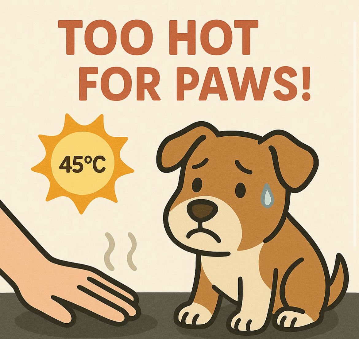 safetypaws1's tweet photo. TOO HOT FOR PAWS!
If you can't keep your hand on the pavement for 5 seconds, it's too hot for your dog.
Hot ground can burn their paws — even in a few minutes!
Walk early or late
Stick to grass or shade
Always bring water
Let's protect those little paws this summer!
#PawsForSafe https://t.co/SnBYQDAnHn