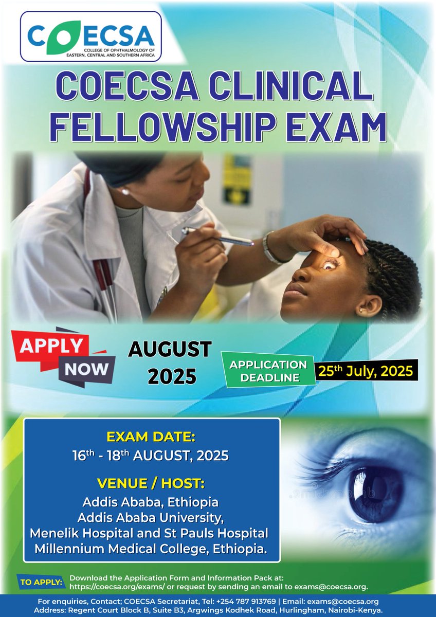 APPLY NOW: AUGUST 2025 COECSA CLINICAL FELLOWSHIP EXAM - mailchi.mp/1265b0de13b6/a…