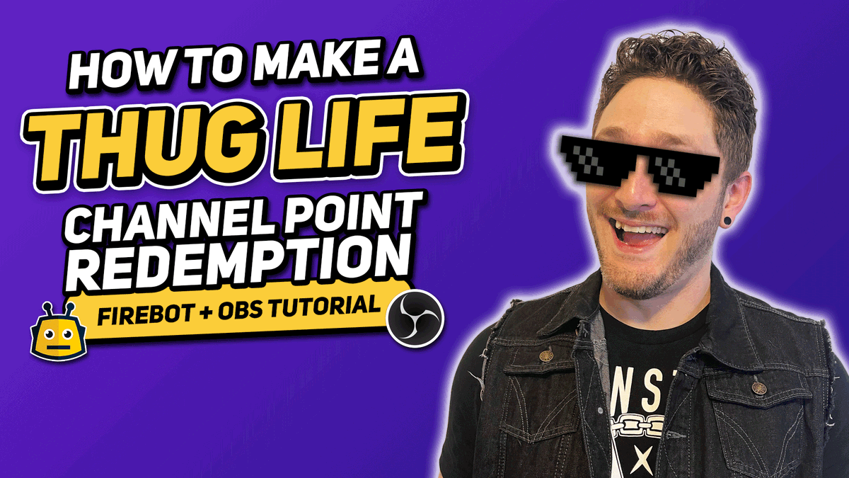 spazeemcgee's tweet image. Want to add iconic channel point redemptions to your Twitch stream? Learn how to make the THUG LIFE effect with Firebot + OBS + FREE ASSETS! 😎

🎥 Watch now: youtu.be/t997fI8yXlE

🔧 Works with OBS Studio, Streamlabs, StreamElements

#twitch #obsplugins #firebot