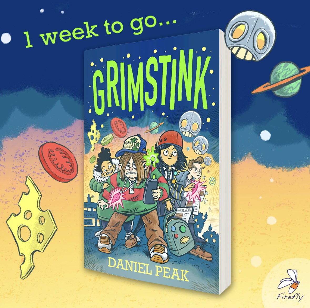 Seven days until I start my tour of UK bookshops, going round putting this face out on the shelves