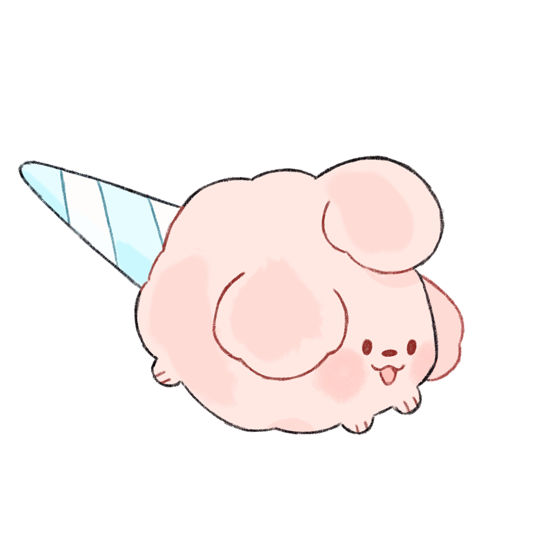 「A sweet cotton candy pup!」|૮ ・ﻌ・აのイラスト