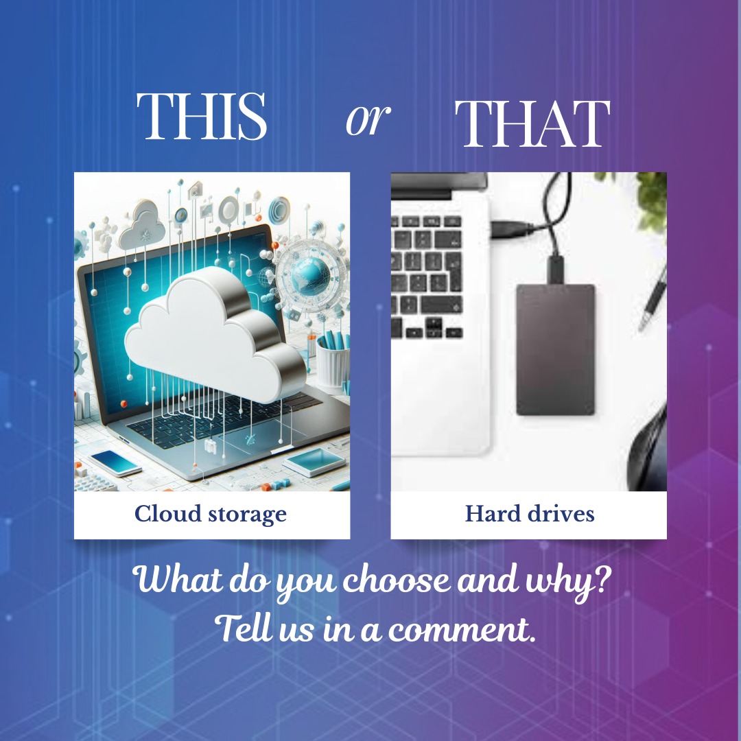 candycloudy2025's tweet photo. Choosing the best way to secure your memories and data:
Cloud Storage 🆚️ Hard Drives.
What's your pick and why? Let's talk!💬
#CandyCloudy #cloudstorage #DigitalDecisions #DataStorage 
#futureofwork #worksmarter https://t.co/Jdv6UV7iRo