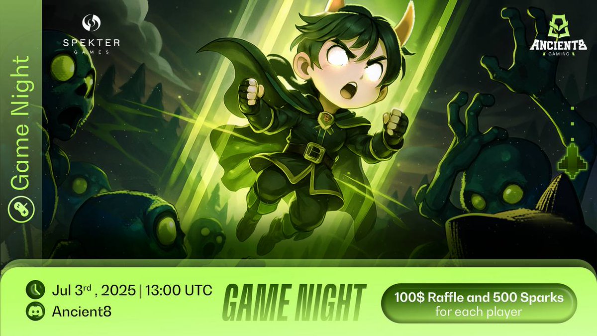🔥 GAME NIGHT ALERT 🔥

We’re teaming up with <a href="/SpekterGames/">Spekter Games</a> for an epic Game Night featuring $100 in Raffle Rewards + 500 Sparks for every player! 🎁⚔️

🗓 July 3rd, 2025
🕐 13:00 UTC

Spekter Agency is a rogue-lite survivor game built directly on Telegram, backed by a16z