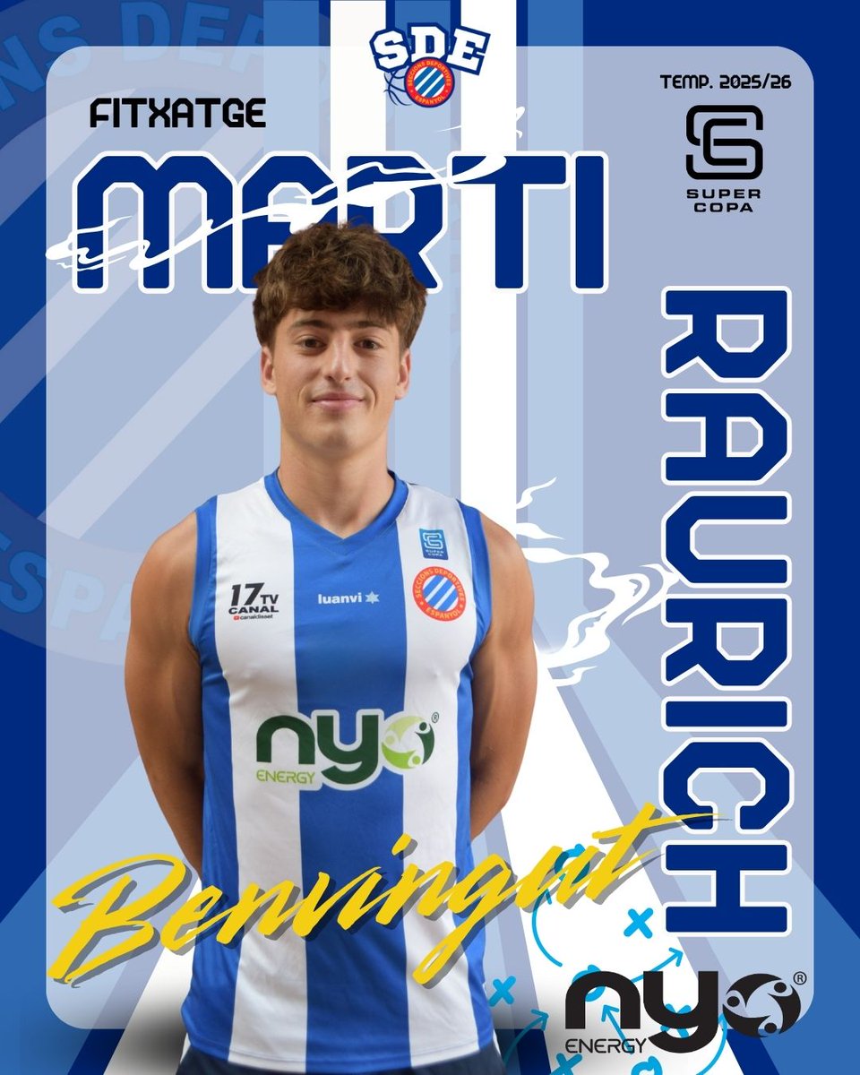 SDEspanyol_BQ's tweet photo. 🔵 Ara és el torn de…
🔥 MARTÍ RAURICH 🔥

💥 Escolta amb ambició
🎯 Anotador pur
⚡️ Molt de ritme i fortalesa física
🏀 Prové de Cervera

Jugador amb actitud, talent i ganes de menjar-se la pista! 🚀

#MartíRaurich #FitxatgeNou #Bàsquet #AixòNoPara #Temporada2025 #NouProjecte https://t.co/L0ghiOK8Ym