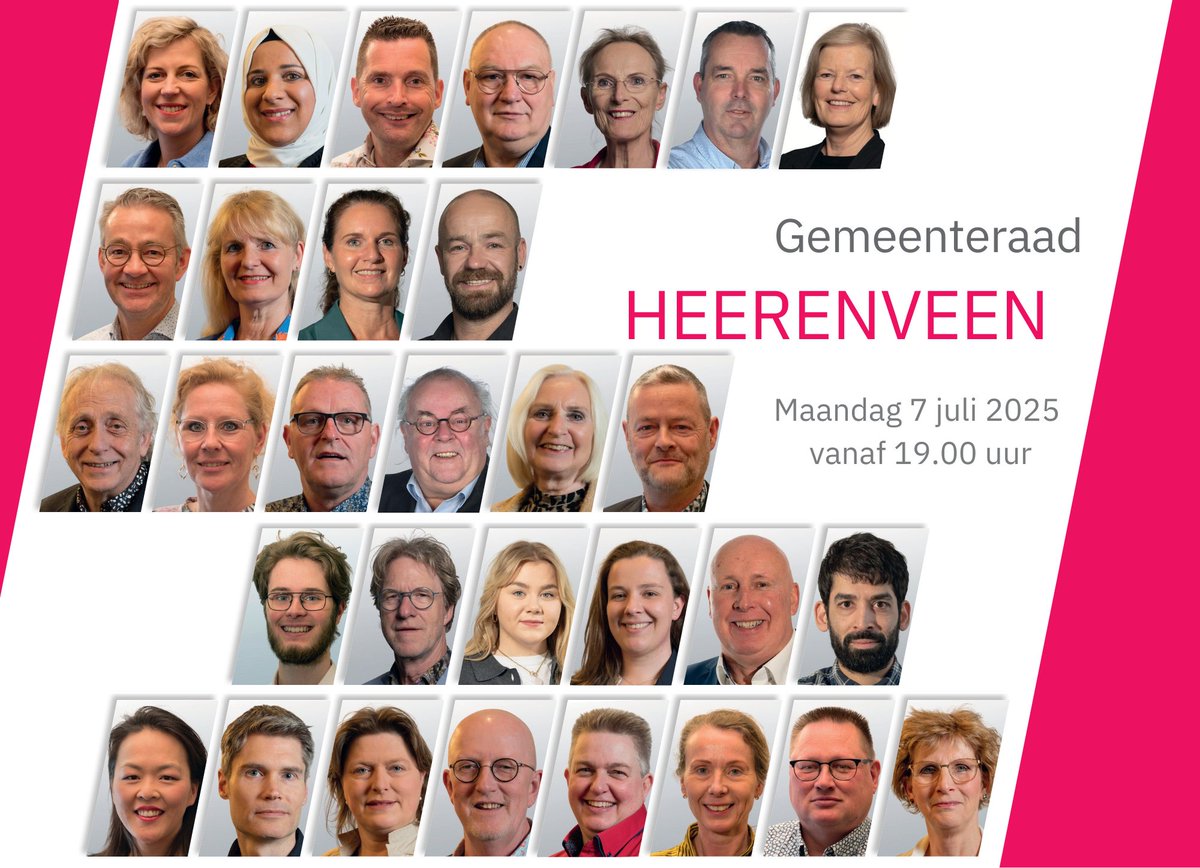 Maandag 7 juli om 19.00 uur vergadert de gemeenteraad over de:
 
Voorjaarsrapportage 2025, Perspectiefnota 2026 en Voorkeursscenario Gezonde Financiële Positie en het Verdiepend onderzoek gemeentelijke huisvesting. 

Bekijk de vergadering op
heerenveen.nl/raadsvergaderi…
