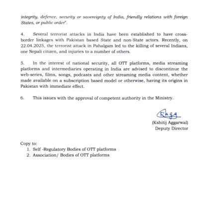 .<a href="/Spotify/">Spotify</a> <a href="/spotifyindia/">Spotify India</a>, two months after India's directive to restrict Pakistan accounts due to security concerns, Spotify's non-compliance raises questions about your commitment to national safety and regulations.

Act promptly.

<a href="/MIB_India/">Ministry of Information and Broadcasting</a> <a href="/AshwiniVaishnaw/">Ashwini Vaishnaw</a> #BanPakContent