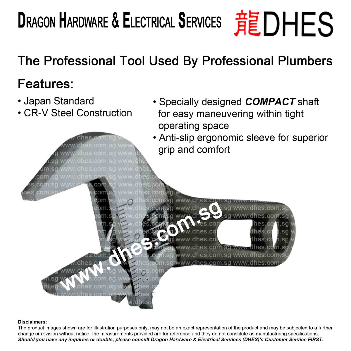 DragonHW_DHES's tweet image. DHES Professional Plumbing Compact Stubby Cr-V Adjustable Wrench / Spanner with Extra Wide Jaw

• Ideal for tight spaces and increased portability
• Durable Cr-V for high strength and longevity
• Anti-slip sleeve for secure, comfortable grip

#DHES #hardware #CompactTool
