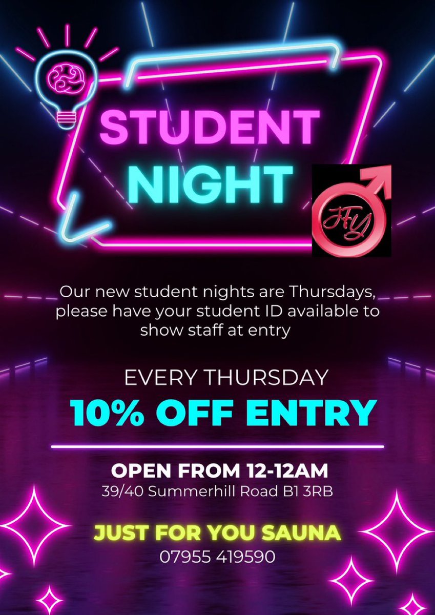 Just for you gay sauna (@for_sauna58886) on Twitter photo Today we offer students Β£10 entry
We are open from 12pm-late
All welcome
#studentday #twinks #gaysauna #gays #gaybrum #gayvillage
<a href="/privatetodger/">#PrivateTodger</a> <a href="/Jaynextdoor24/">Lil P</a> <a href="/GayBirminghamAL/">Gay Birmingham</a> <a href="/BirminghamPride/">Birmingham Pride</a> <a href="/DirectAdult/">Adult Toys Direct</a> <a href="/privatetodger/">#PrivateTodger</a> Today we offer students Β£10 entry
We are open from 12pm-late
All welcome
#studentday #twinks #gaysauna #gays #gaybrum #gayvillage
<a href="/privatetodger/">#PrivateTodger</a> <a href="/Jaynextdoor24/">Lil P</a> <a href="/GayBirminghamAL/">Gay Birmingham</a> <a href="/BirminghamPride/">Birmingham Pride</a> <a href="/DirectAdult/">Adult Toys Direct</a> <a href="/privatetodger/">#PrivateTodger</a>
