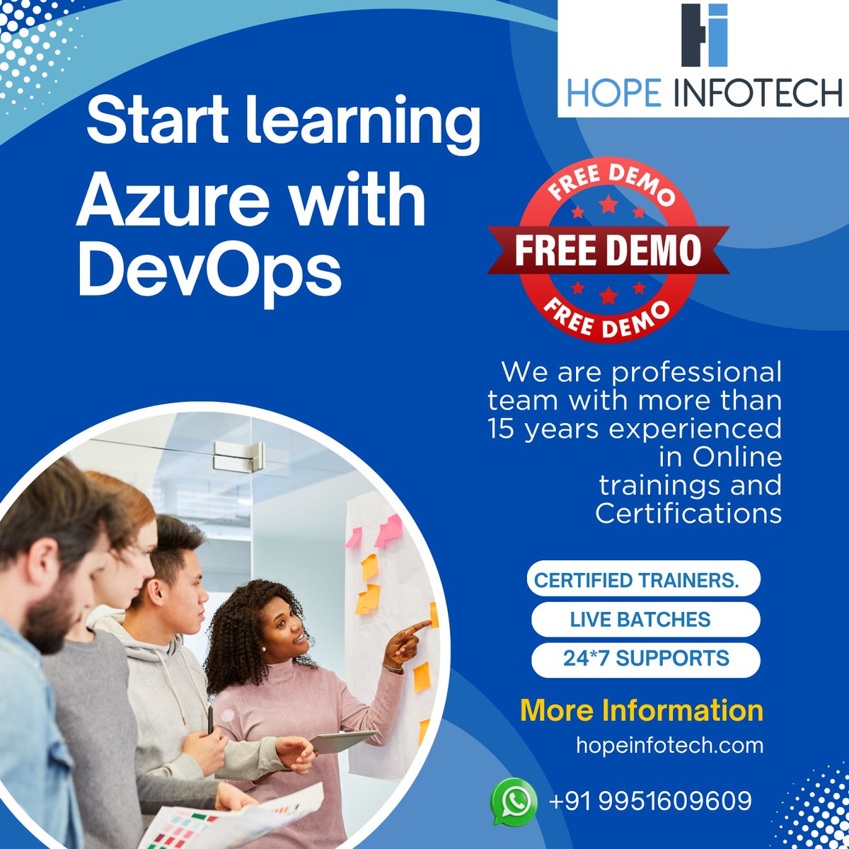 hopeinfotech's tweet image. Start learning #AzurewithDevops Online Training with the best trainers.
👉Enroll for a free demo session.
👉What’s app me: +91 9155609609