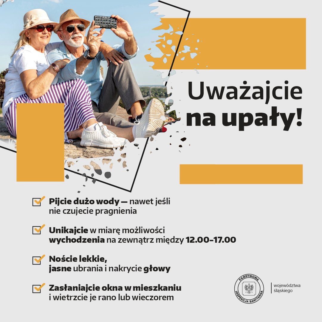 wssekatowice's tweet image. ⚠️UWAGA - UPAŁ❗️
Dbajcie o siebie i innych ➡️ szczególnie o osoby starsze🧓👴 i dzieci 👧🧒 Upał może być niebezpieczny❗️
#bezpiecznewakacje #upał #łapsłońcezgłową