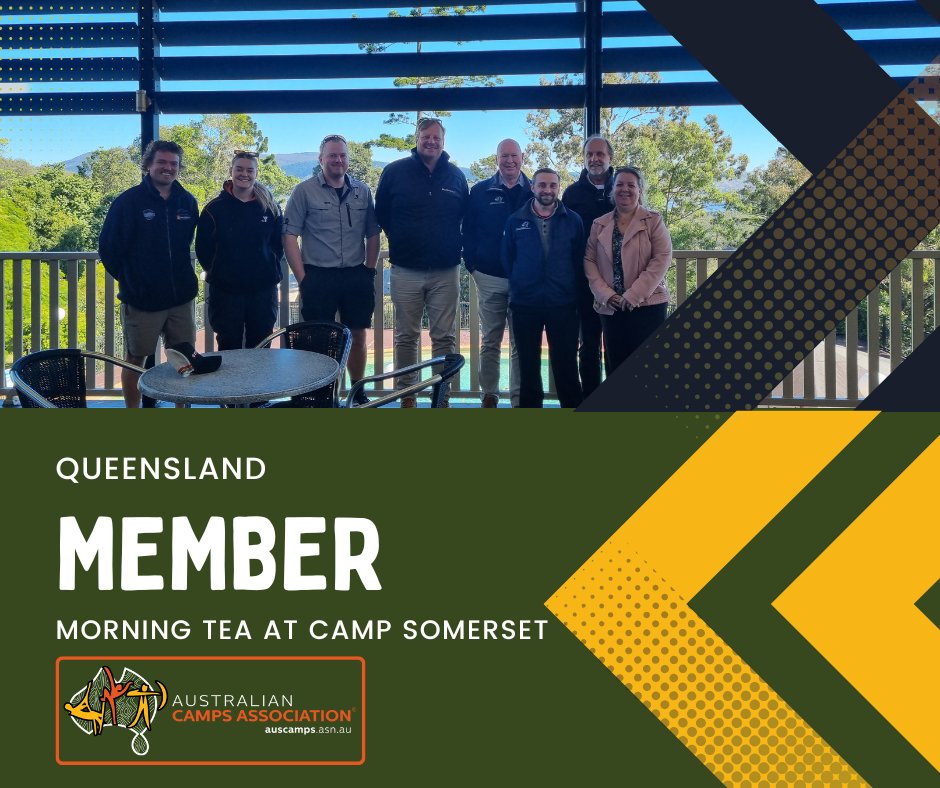 AustCamps's tweet photo. This morning, we held a Member Morning Tea at Camp Somerset, Queensland. Lovely weather and good company led to some great conversation and an update on the happenings at the ACA. Many thanks to the Somerset crew for your hospitality. https://t.co/CKMVUNFc5p