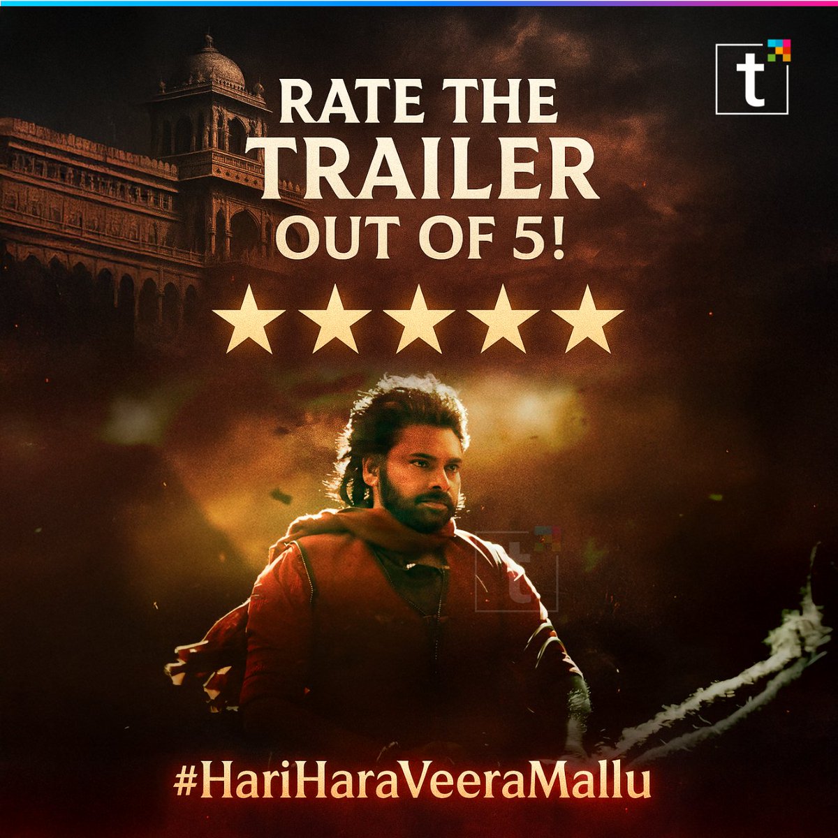 🎬 #HariHaraVeeraMallu Trailer is finally here!

⚔️ Grand visuals, powerful BGM &amp; Power Star's majestic screen presence!

🌟 How would YOU rate the trailer out of 5?

Vote below &amp; drop your reasons 👇

#HHVMTrailer #HHVM
