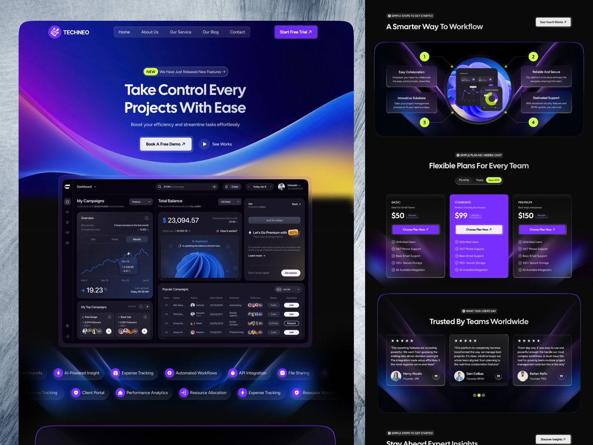 SbShahria's tweet photo. Looking for a custom website design for your SaaS or tech business?

I’m currently working on a Project Management SaaS landing page and can create tailored designs just for you.

Contact me at: sbshahria@gmail.com

#saas #LandingPage #software #projectmanagement #uiuxdesign https://t.co/s2fMGn8q99