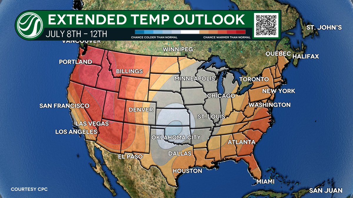 Good news... for some people. Cooldown in the middle of the country next week, the coasts will still be HOT!