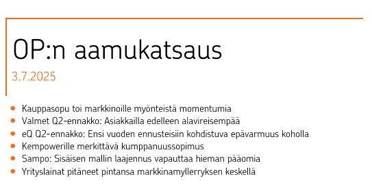 Torstain Aamukatsaus: <a href="/OP_Ryhma/">OP</a> <a href="/OPsijoittaminen/">OPxSijoittaminen</a>
#sijoittaminen #säästäminen