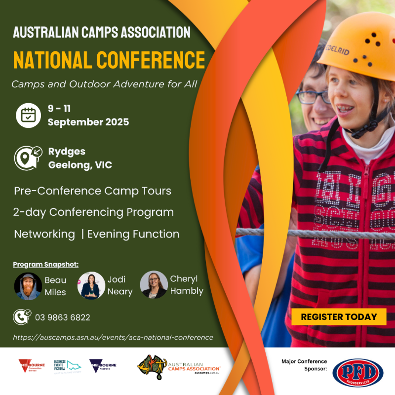 AustCamps's tweet photo. Our National Conference will be held from 9-11 September 2025
We look forward to seeing you and your team in Geelong, regional Victoria this September. 
REGISTERT TODAY: https://t.co/HGUU0qRcOl https://t.co/Iw4IrKOVhV