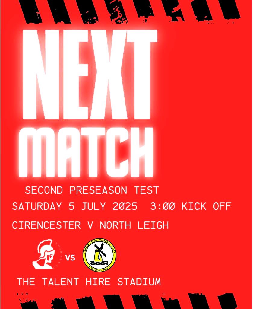 Next up <a href="/NorthLeigh_FC/">North Leigh FC</a> on the weekend - see you there!