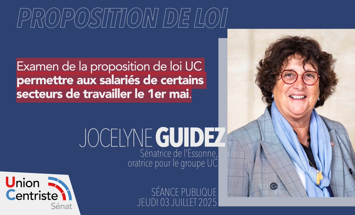 Sénateurs Centristes (@uc_senat) on Twitter photo #DIRECTSÉNAT #1erMai
⏳ Ce matin en séance publique au Sénat
🔴 Examen de la proposition de loi de <a href="/AnnickBillon/">Annick Billon</a> et <a href="/HerveMarseille/">Hervé Marseille 🇺🇦</a> loi visant à permettre aux salariés de certains établissements et services de travailler le 1er mai
💬 Avec <a href="/OHenno/">Olivier Henno</a> et <a href="/JocelyneGuidez/">Jocelyne Guidez</a> #DIRECTSÉNAT #1erMai
⏳ Ce matin en séance publique au Sénat
🔴 Examen de la proposition de loi de <a href="/AnnickBillon/">Annick Billon</a> et <a href="/HerveMarseille/">Hervé Marseille 🇺🇦</a> loi visant à permettre aux salariés de certains établissements et services de travailler le 1er mai
💬 Avec <a href="/OHenno/">Olivier Henno</a> et <a href="/JocelyneGuidez/">Jocelyne Guidez</a>