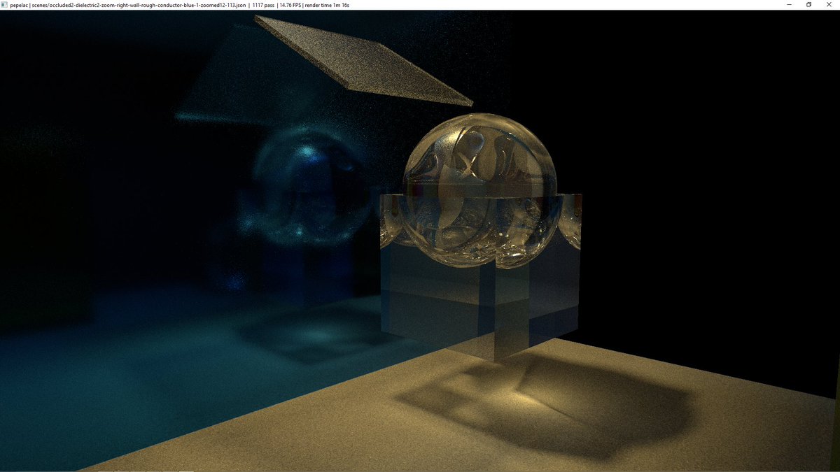 tigratigratigra's tweet image. I need to try regularization for rough conductor on this example scene
#sppm #raytracing #glass #dielectrics #roughness