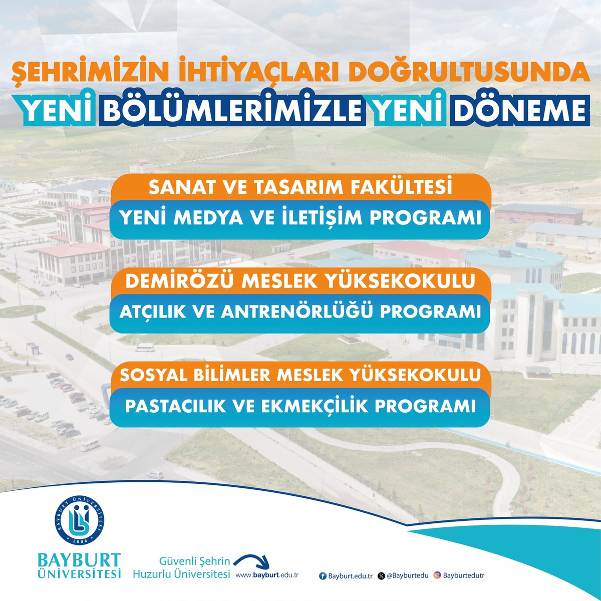 Bölgesel ihtiyaçlara yönelik yeni bölüm ve programlarımız şehrimize ve üniversitemize hayırlı olsun! 👏

Entegre Kalite Yönetim Sistemi vizyonuyla bölgesel ihtiyaçlara yanıt veren yeni bölüm ve programlarla akademik büyümeyi sürdürüyoruz: 

✅ Sanat ve Tasarım Fakültesi
🎓 Yeni