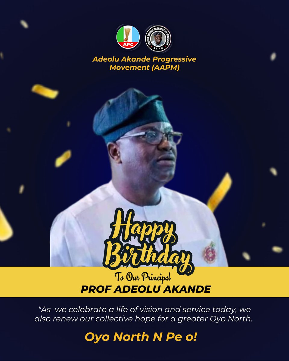 AAPMOVE's tweet photo. (NCC) and your contributions to national development have left indelible marks on the lives of Nigerians.

As you celebrate this new year of life, we reaffirm our total support for your senatorial ambition in Oyo North under the All Progressives Congress (APC) come 2027. https://t.co/mkCy0utMNV