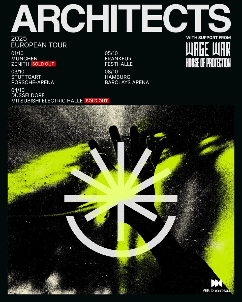 Architectsuk's tweet image. Uk Production Holds have been released! Final standing tickets now available. Munich has now sold out too 🔥