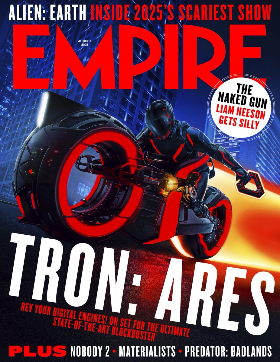 empiremagazine's tweet image. Empire’s world-exclusive #Tron: Ares issue is on sale now! 🚨
Inside, Empire goes on set with the cast and crew to discuss bringing Light Cycles, identity discs and rogue AIs into the real world.
Plus! Predator! Alien Earth! And More!
Get a copy: greatmagazines.co.uk/empire-august-…