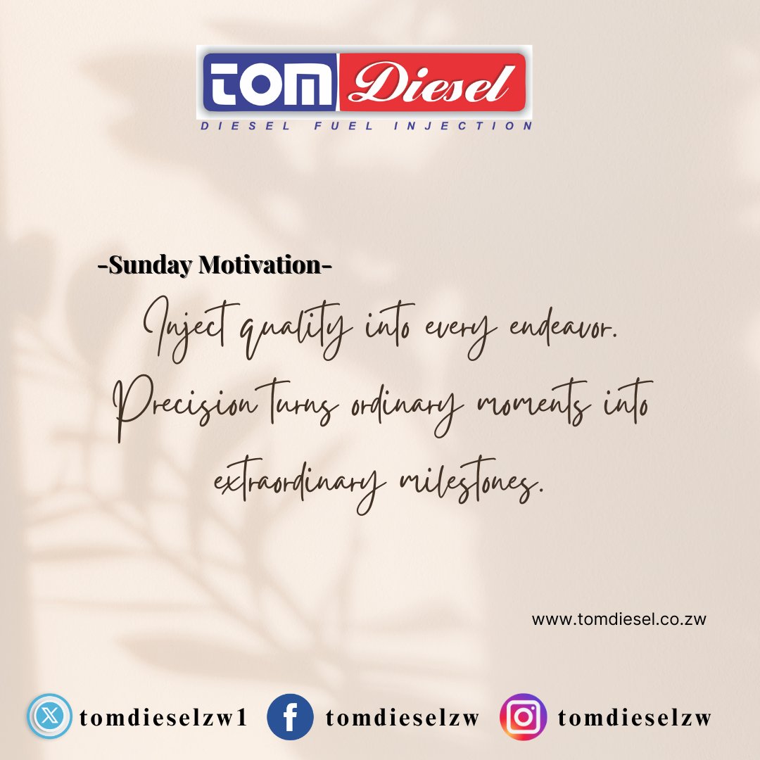 Tomdieselzw1's tweet image. #dieselpower Soothing Sunday – Revive Your Energy for a New Sprint! ⚙️🔋
Embrace the calm of today to revitalize your energy. Tomdiesel’s precision care helps you pause, reflect, and gather strength for a sprint into a successful week.
📍 Visit us: 18 Shepperton Road,