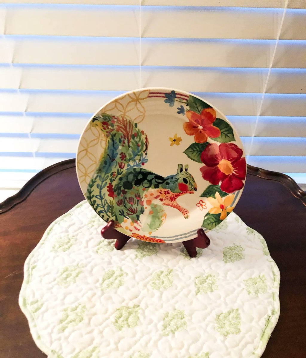 Pier 1 Squirrel decor Plates (2) Lovely Squirrel Ironstone Decorator Plates Spring Plates Squirrel and Floral Decor Plates etsy.me/44z3XSB via <a href="/Etsy/">Etsy</a>