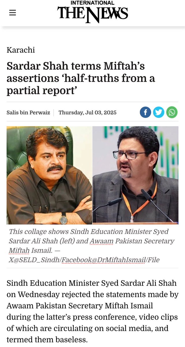 Abdul Haleem Soomro (@haleemsomro) on Twitter photo Sindh Minister Education <a href="/sardarshah1/">Sardar Shah</a> highlighted that for the first time, Sindh has introduced a non-formal education curriculum to address out-of-school children’s literacy.
e.thenews.com.pk/detail/?id=415… Sindh Minister Education <a href="/sardarshah1/">Sardar Shah</a> highlighted that for the first time, Sindh has introduced a non-formal education curriculum to address out-of-school children’s literacy.
e.thenews.com.pk/detail/?id=415…