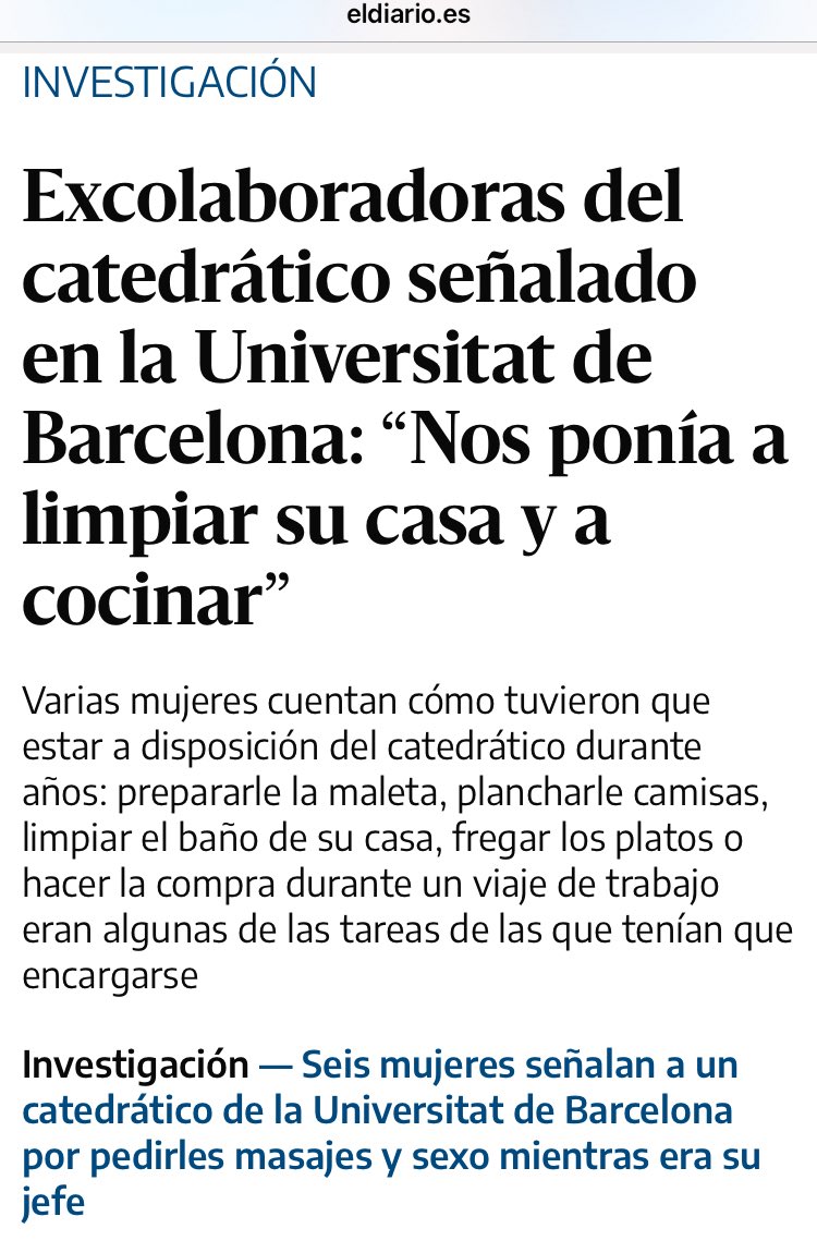 Esto podría significar que estamos ante algo más grave, si cabe. 

“Cada día le tocaba a una y era algo que normalizabas. Sabías que si ibas con él estabas a su servicio”

eldiario.es/sociedad/excol…