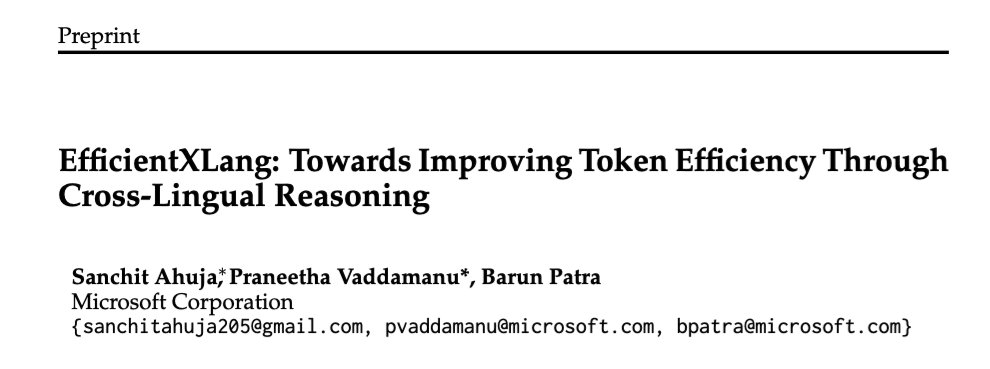 SanchitAhuja7's tweet image. New paper!
Can reasoning in non-English languages be token-efficient and accurate?
We evaluate this across 3 models, 7 languages, and 4 math benchmarks.
Here’s what we found 🧵 (1/n)