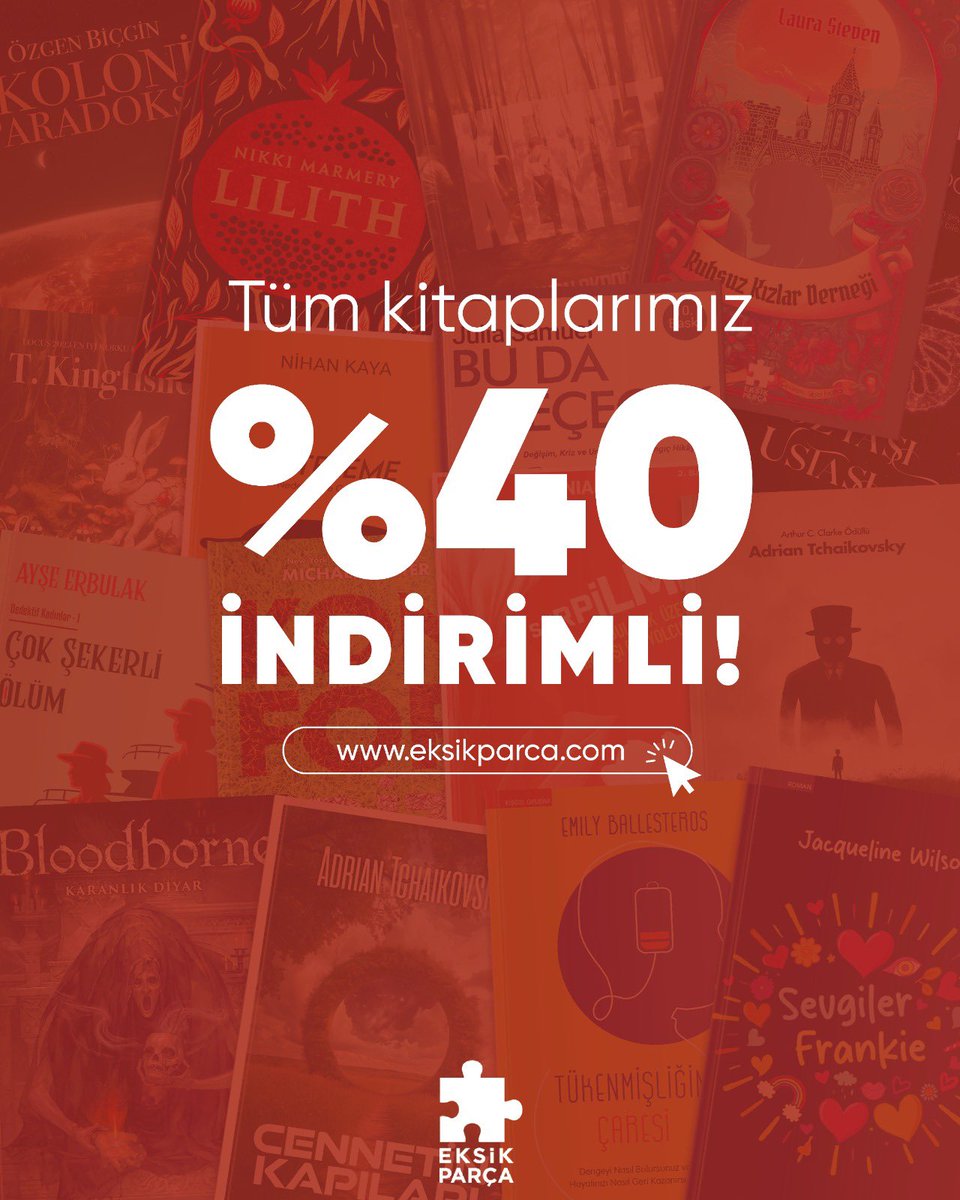 🎉 eksikparca.com’a özel büyük indirim fırsatı! 

Tüm kitaplarımızda %40 İNDİRİM!
Ayrıca setlerde geçerli %45 İNDİRİM ve 500 TL ve üzeri alışverişlerde ücretsiz kargo sadece eksikparca.com’da!

#eksikparçayayınları #eksikparçaçocuk #indirim