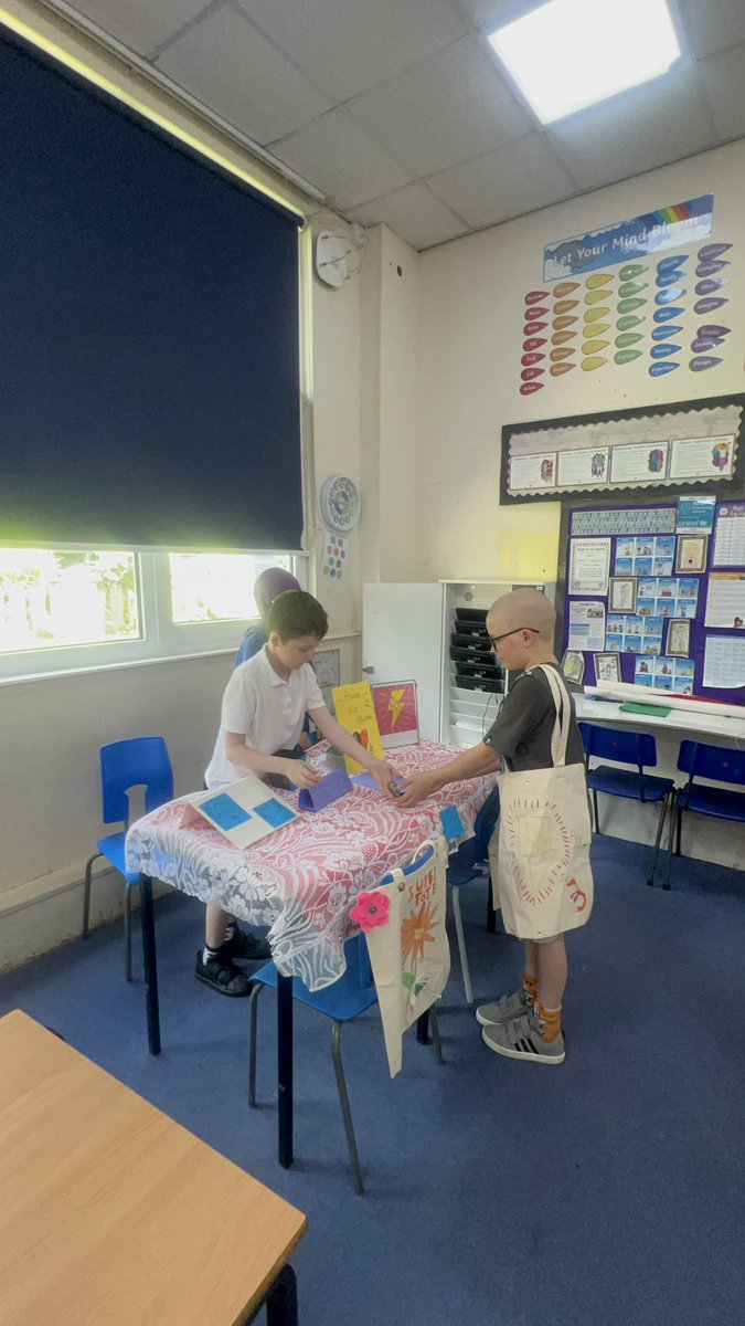 GnollPrimary's tweet photo. 🌟 Year 5/6 Yr Hafren have been busy bees getting their stalls &amp; tote bags ready for today’s Enterprising Troopers Sale! 🛍️🎨 Come support their creativity &amp; hard work — pop down at 2:30pm this afternoon! 💡💼 #YoungEntrepreneurs #YrHafren #EnterprisingTroopers https://t.co/vxSD1SJJpb