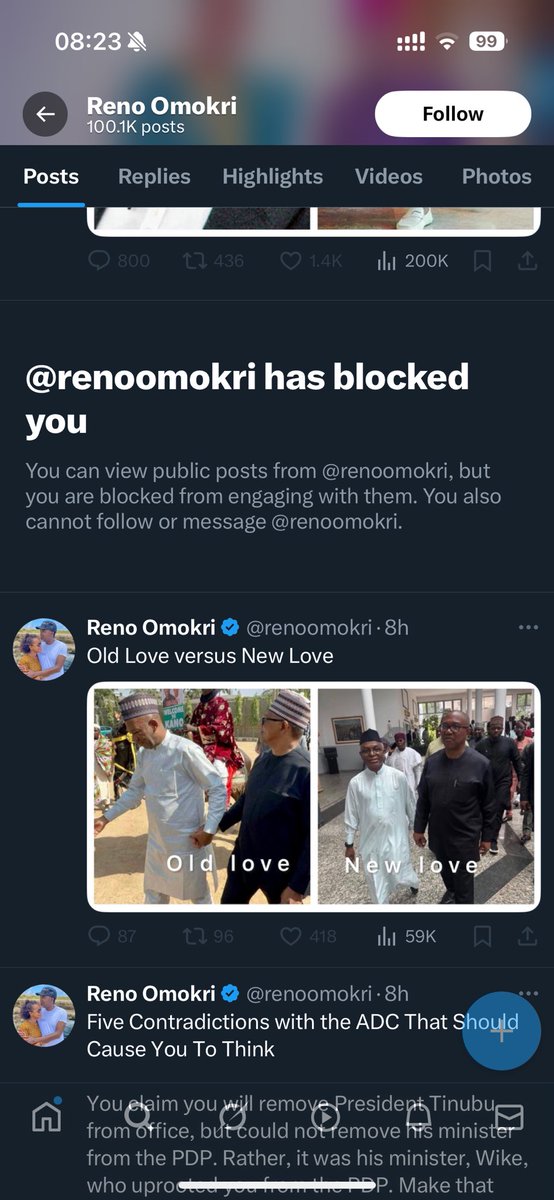 JustMickey6's tweet image. I woke up this morning with the news that @renoomokri has blocked me. How do I counter his lies? How do I press his neck? And finally, how do I pay my rent and feed my family? If you counter the idiot with intelligent question, he will block you. Reno no really get sense