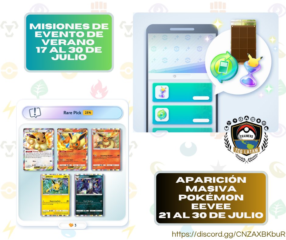 vjmx_'s tweet photo. Calendario de Julio para Pokémon TCG Pocket, variedad de eventos y misiones para ganar tokens, relojes y más

#pokemontcgpocket #pokemontcgp #pokemon #pokemoncollector https://t.co/woeIdpPAm2