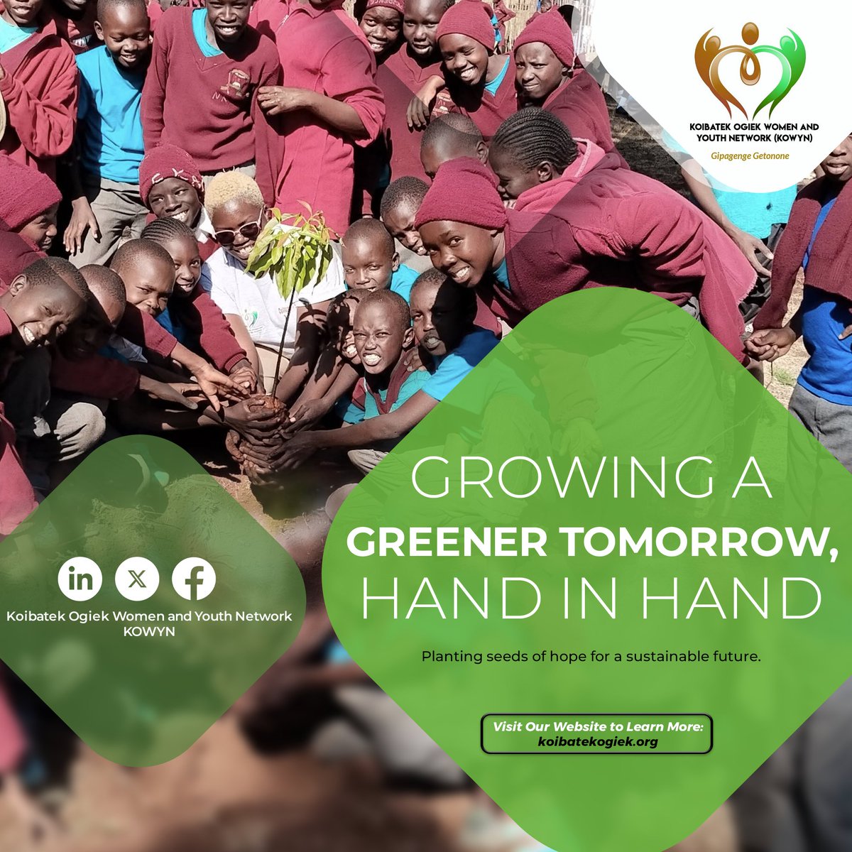 Growing a Greener Tomorrow, Hand in Hand! There's nothing more inspiring than seeing our vision take root, especially alongside the incredible young minds who will inherit this planet. This is KOWYN's Landscape &amp; Biodiversity Restoration in action, bringing life back to Baringo.