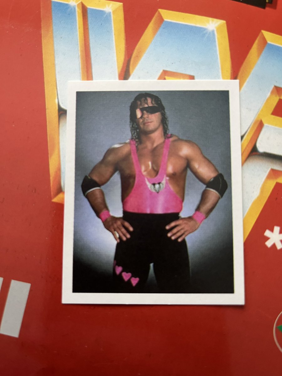 My pick for #WrestlingCardWednesday is this cool WWF Merlin 1992 of <a href="/BretHart/">Bret Hart</a> 

The best there is
The best there was
And
The best there ever will be…