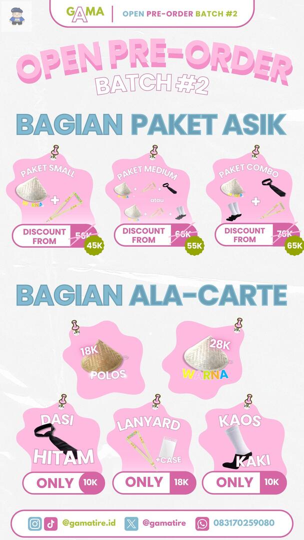 UGM_FESS's tweet photo. yujiem
are u ready Pionir UGM 2025⁉️
Gak mau ribet siapin perlengkapan pionir⁉️ Lengkap, terpercaya, bergaransi, dan berkualitas
langsung cek katalog &amp; order via link IG kita ya‼️

Ig : atributpionir_ugm25
📩 WA: +62 831-7025-9080 (Naje) https://t.co/p9gT6Gz46y