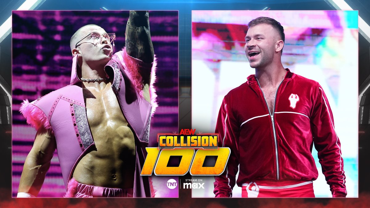 All Elite Wrestling (@aew) on Twitter photo #AEWCollision 100
8/7c on TNT + Max
This Saturday, 7/5!
Kyle Fletcher vs Daniel Garcia
After teaming with Paragon against <a href="/TheDonCallis/">The Invisible Hand</a> Family, Daniel Garcia battles @KyleFletcherPro in a rematch of their fantastic 2024 Continental Classic Match, THIS SATURDAY! #AEWCollision 100
8/7c on TNT + Max
This Saturday, 7/5!
Kyle Fletcher vs Daniel Garcia
After teaming with Paragon against <a href="/TheDonCallis/">The Invisible Hand</a> Family, Daniel Garcia battles @KyleFletcherPro in a rematch of their fantastic 2024 Continental Classic Match, THIS SATURDAY!
