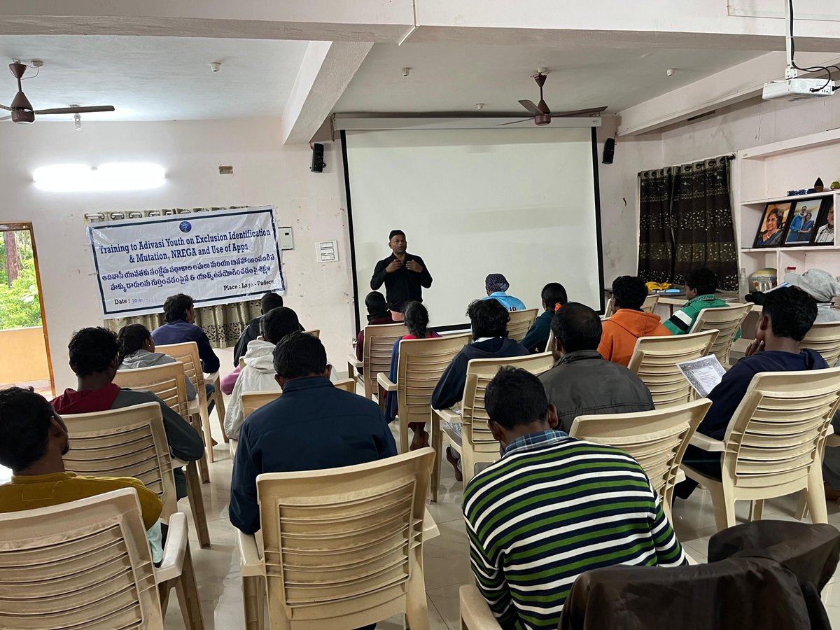 "Digital Rights Training"
This week, we are training #PVTG youth in Paderu, AP to navigate the #Janmanrega app- a crucial tool for accessing #MGNREGA work details. Because technology should be a bridge to rights, not a barrier.
