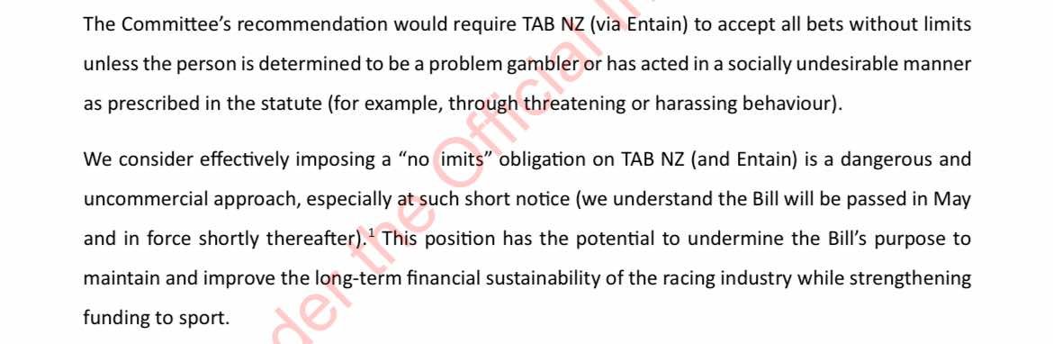 EthanOnTrack's tweet photo. But wait... There's more...
New documents reveal how TAB’s monopoly got the green light — and it’s just as rigged as their betting rules.

In short:
✅ Committee: “TAB must take every bet.”
🚫 TAB: “We’d rather refuse bets and protect profits.”
🧓 Winston: “Ignore the advice — get it done.”

The select committee pushed for fair play. TAB shot it down, calling it a threat to their commercial strategy.
The government backed them anyway.

Full details below 👇
https://t.co/crkg33Rwbu