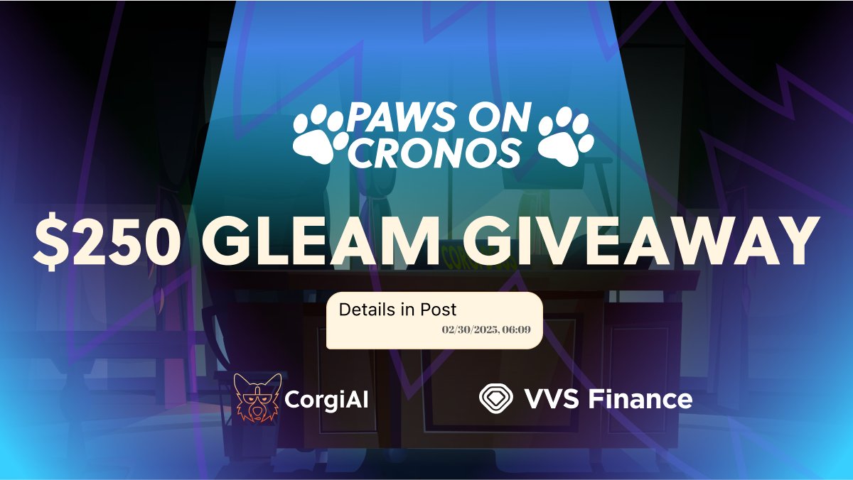 corgiaiclub's tweet image. Woof! Another giveaway for #Crofam and #Woofgang! 🎉

To participate PAWS on Cronos, you do need some $CORGIAI! 🐶🤖

You can head to our fren @VVS_finance to get some and enter the $250 prize pool too!🤑

💰 10 winners, $25 in $CORGIAI each
✅ Register on Gleam (link below)
🔁…