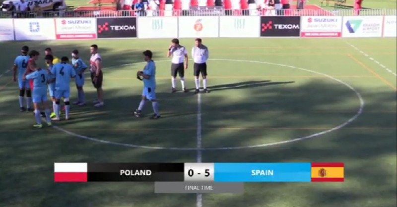 ONCE_oficial's tweet photo. 👏¡¡España🇪🇸 endosa un 5-0 a Polonia🇵🇱 y consigue su segunda victoria en el Campeonato de Europa B de fútbol para ciegos, #VamosESP!!

#TeamESP @Paralimpicos @IBSABlindSports 
#FútbolParaCiegos