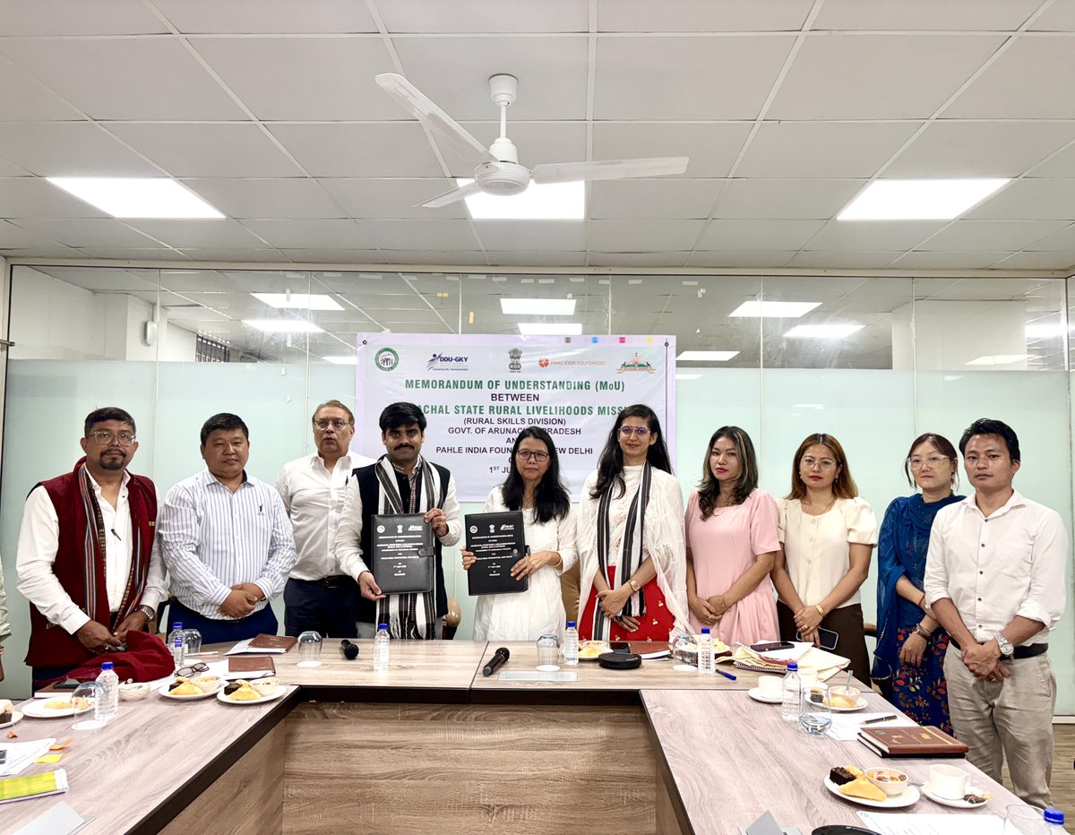 <a href="/PahleIndia/">Pahlé India Foundation</a> is pleased to announce the signing of a Memorandum of Understanding (MoU) with the <a href="/ar_srlm/">Arunachal State Rural Livelihoods Mission</a> to strengthen rural livelihoods. This collaboration aims to enhance rural economic development. We look forward to this partnership and to working together to realise the