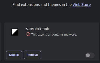 igmas's tweet photo. Malware on Brave browser extension. Using Ubuntu 24.04.2 LTS https://t.co/wqp2cYPT2O
